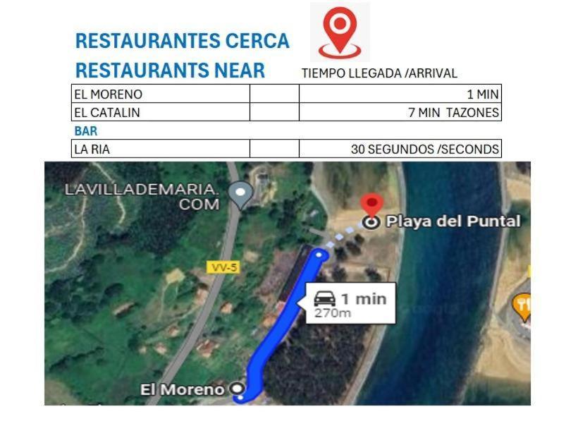 La Villa De Maria I Playa Beach El Puntal Asturias ビリャビシオサ エクステリア 写真